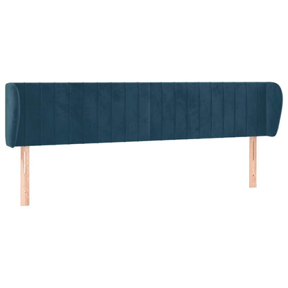 Testiera ad Orecchio Blu Scuro 203x23x78/88 cm in Velluto