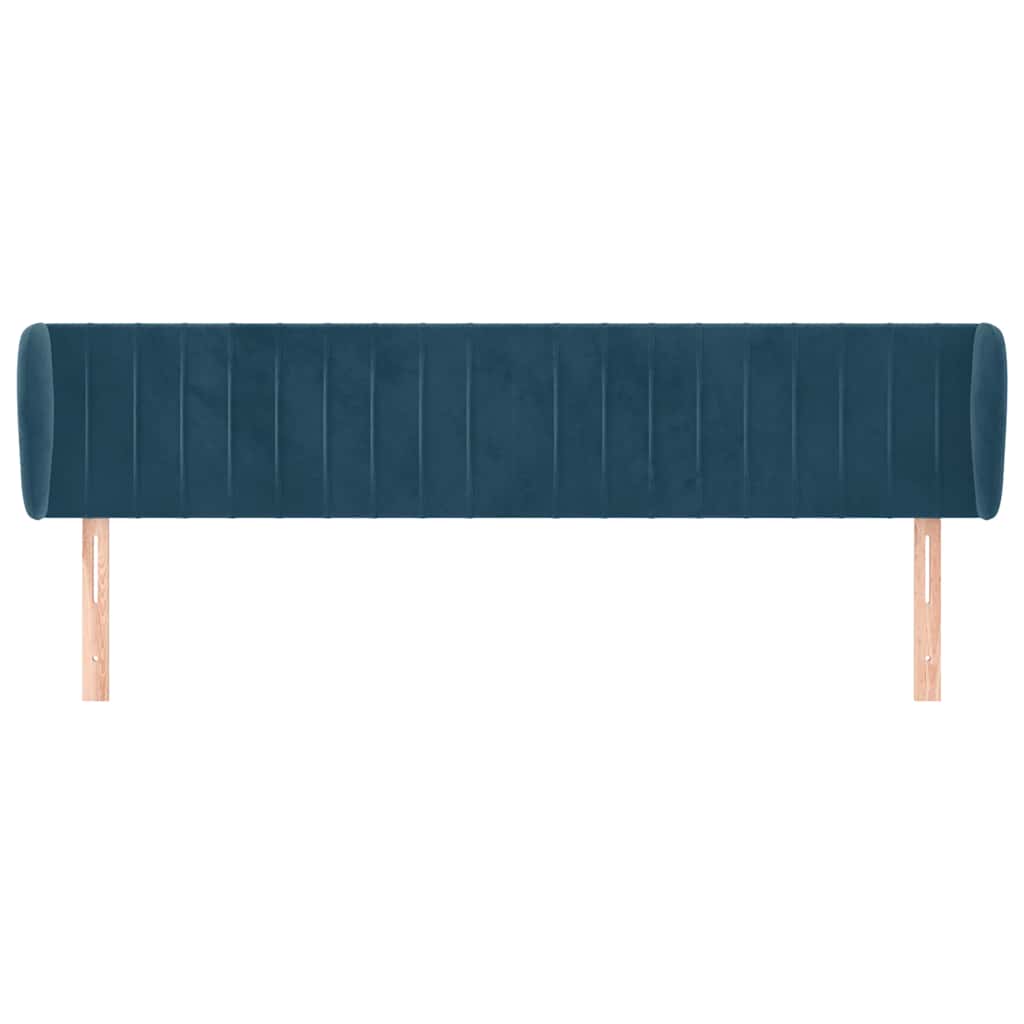 Testiera ad Orecchio Blu Scuro 203x23x78/88 cm in Velluto