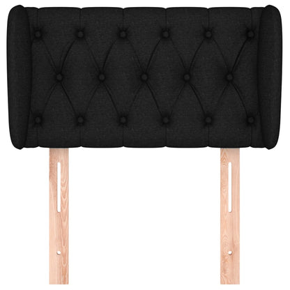 Testiera ad Orecchio Nera 83 x 23 x 78/88 cm in Tessuto