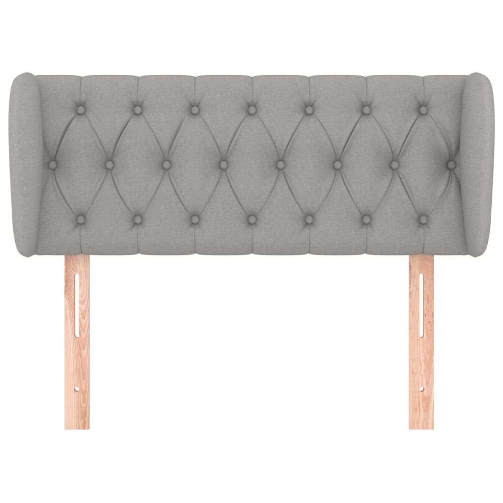 Testiera ad Orecchio Grigio Chiaro 103x23x78/88 cm in Tessuto