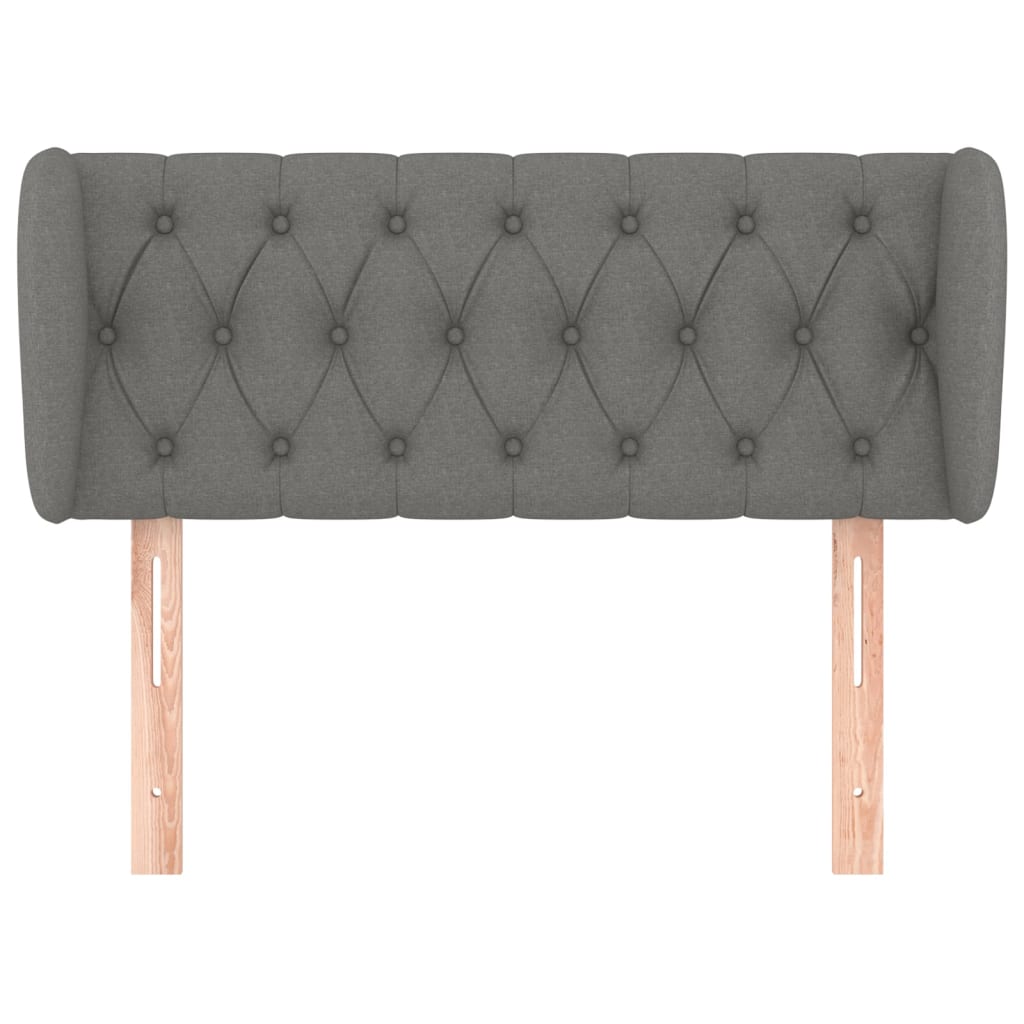 Testiera ad Orecchio Grigio Scuro 103x23x78/88 cm in Tessuto