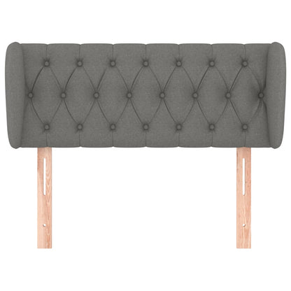 Testiera ad Orecchio Grigio Scuro 103x23x78/88 cm in Tessuto