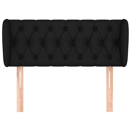 Testiera ad Orecchio Nera 103x23x78/88 cm in Tessuto