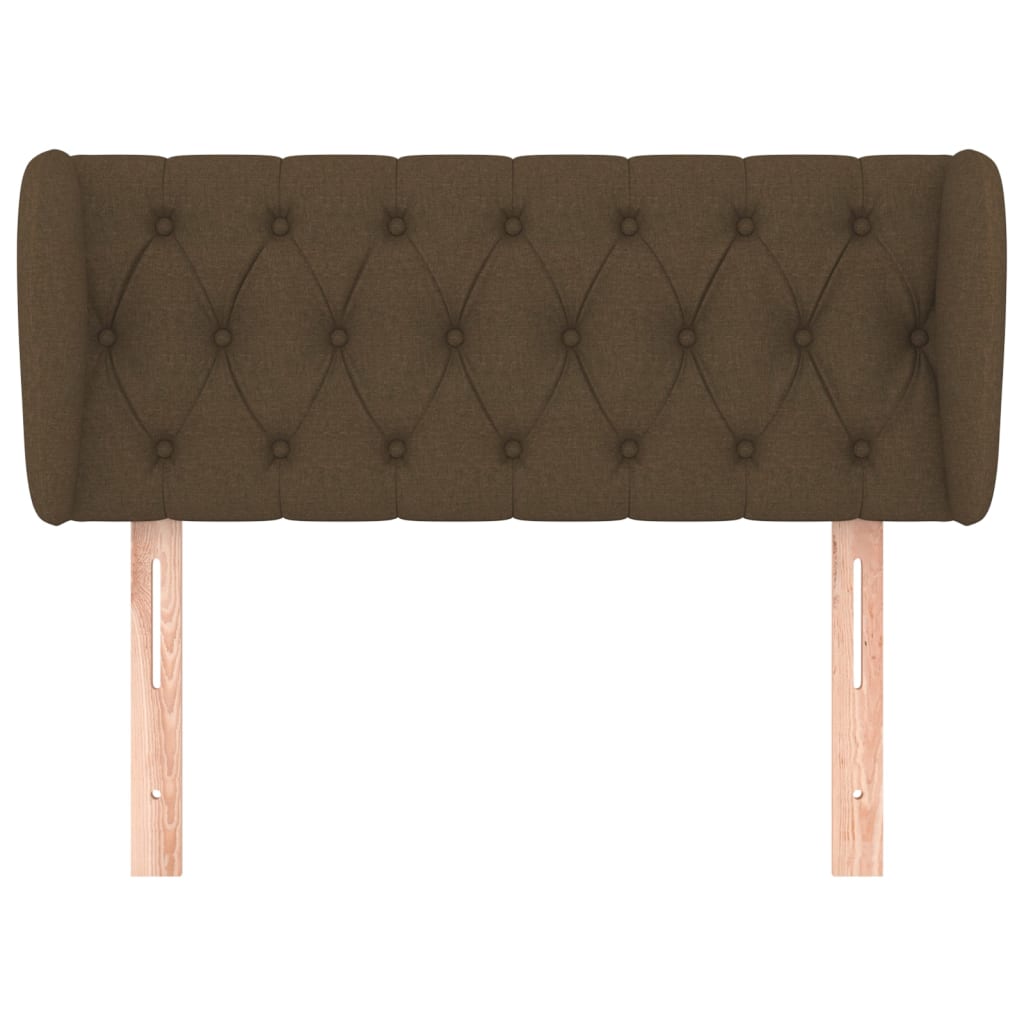 Testiera ad Orecchio Marrone Scuro 103x23x78/88 cm in Tessuto