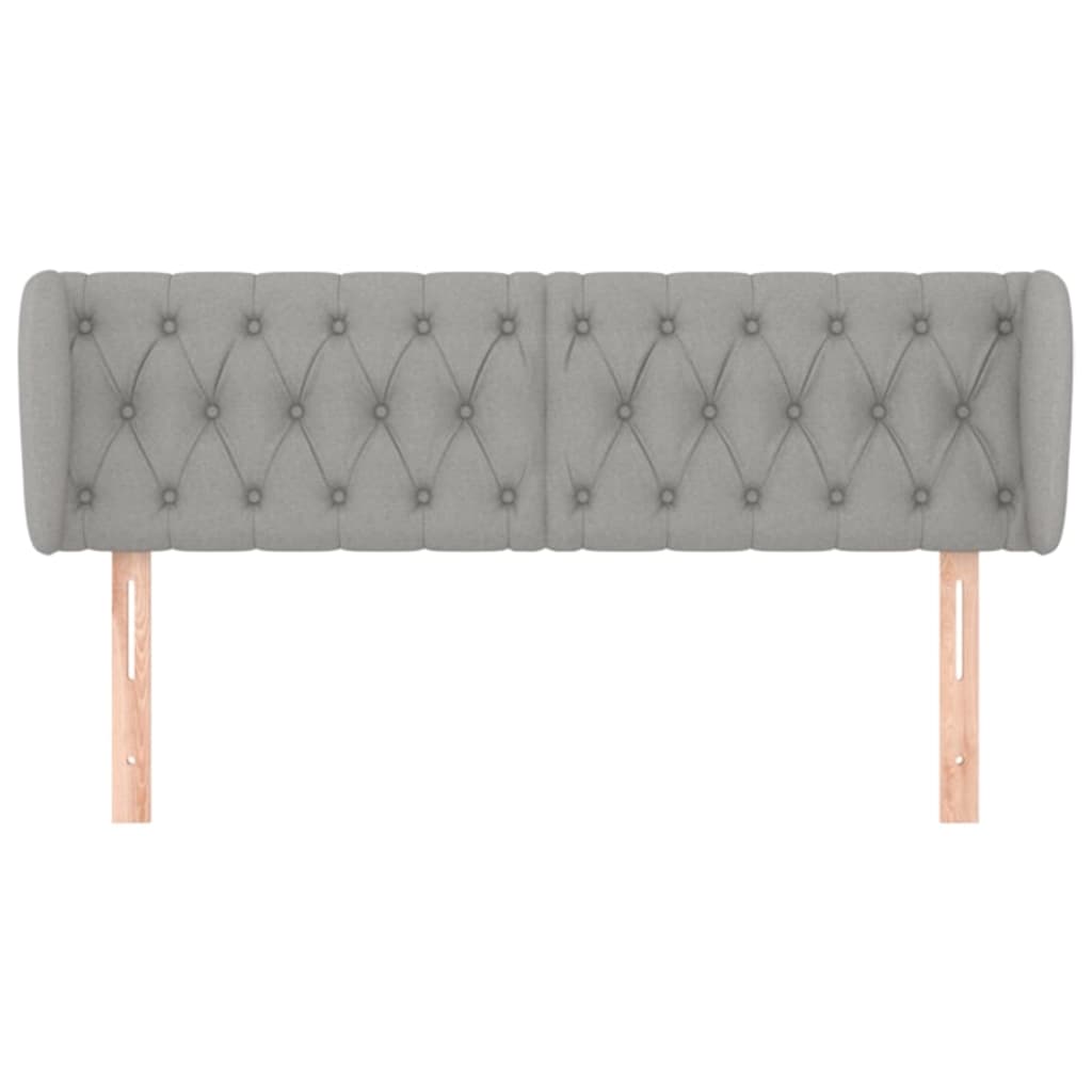 Testiera ad Orecchio Grigio Chiaro 147x23x78/88 cm in Tessuto