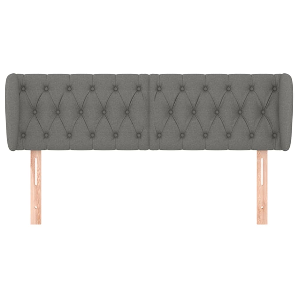 Testiera ad Orecchio Grigio Scuro 147x23x78/88 cm in Tessuto