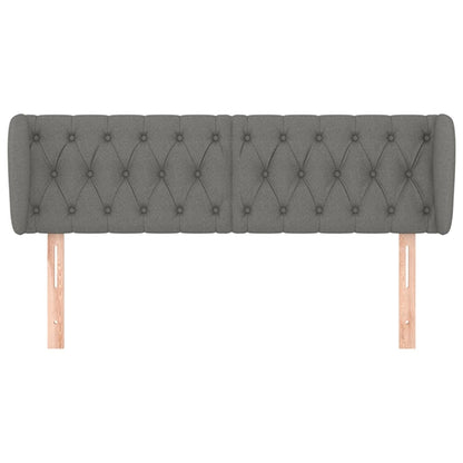 Testiera ad Orecchio Grigio Scuro 147x23x78/88 cm in Tessuto