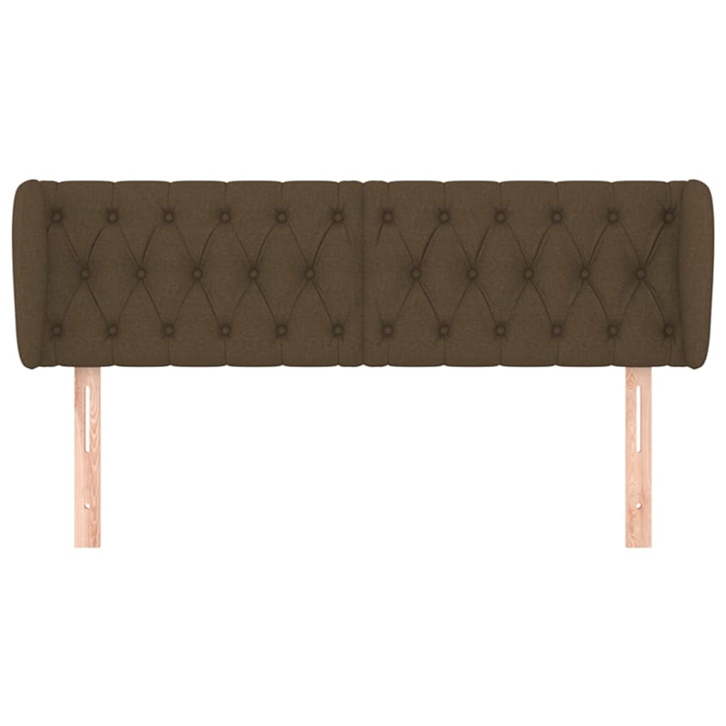 Testiera ad Orecchio Marrone Scuro 147x23x78/88 cm in Tessuto