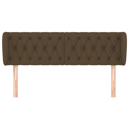 Testiera ad Orecchio Marrone Scuro 147x23x78/88 cm in Tessuto