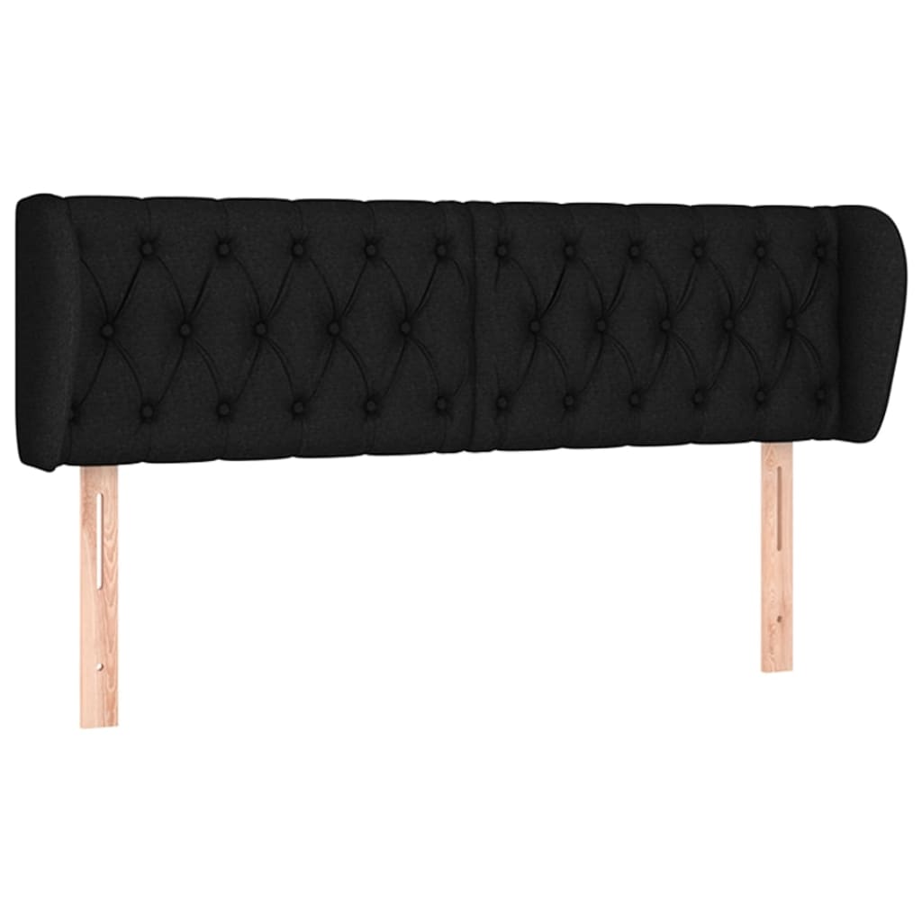 Testiera ad Orecchio Nera 163x23x78/88 cm in Tessuto