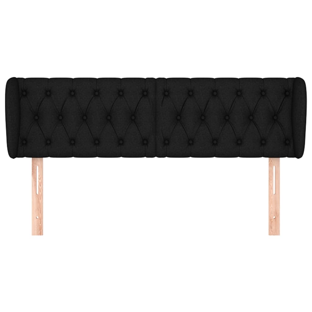 Testiera ad Orecchio Nera 163x23x78/88 cm in Tessuto
