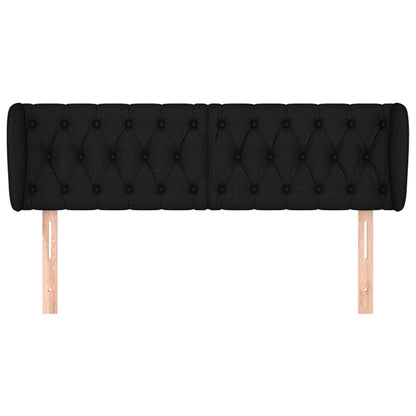 Testiera ad Orecchio Nera 163x23x78/88 cm in Tessuto
