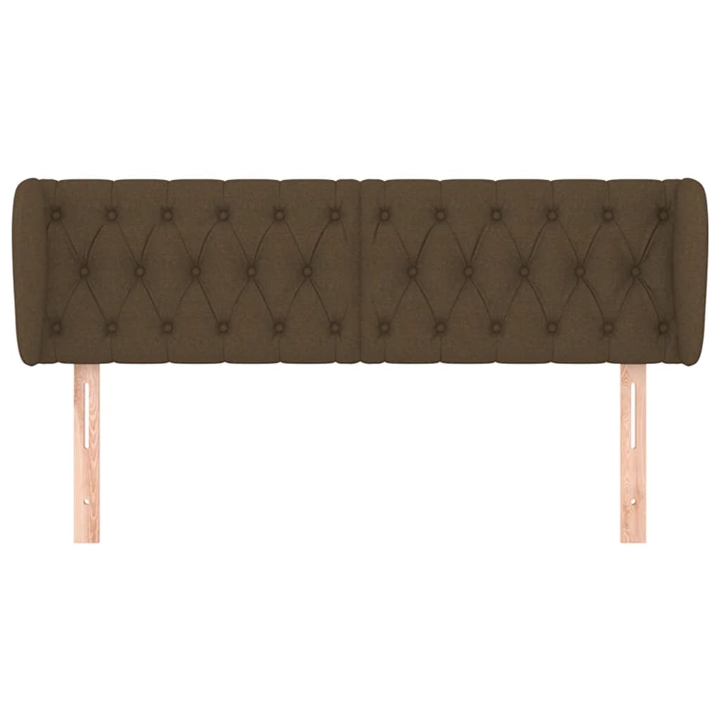 Testiera ad Orecchio Marrone Scuro 163x23x78/88 cm in Tessuto