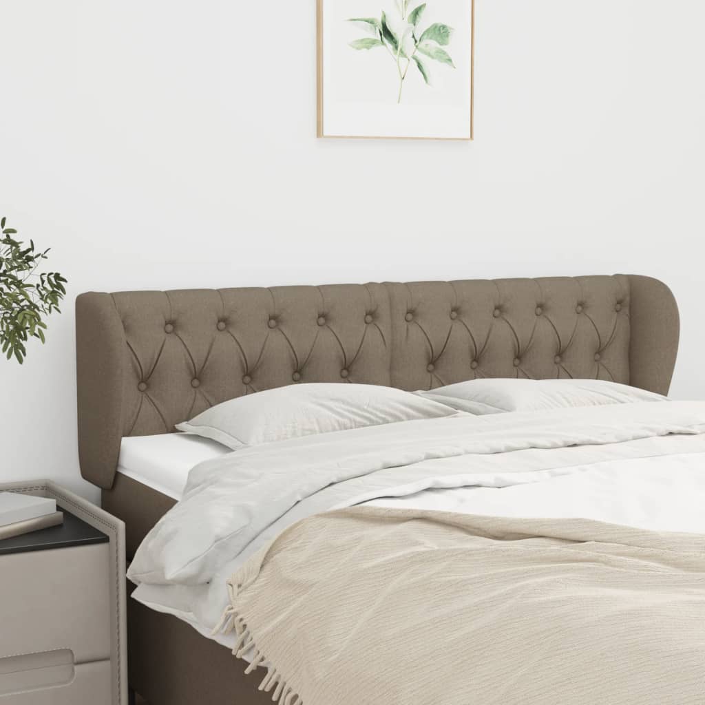 Testiera ad Orecchio Tortora 163x23x78/88 cm in Tessuto