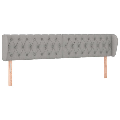 Testiera ad Orecchio Grigio Chiaro 183x23x78/88 cm in Tessuto