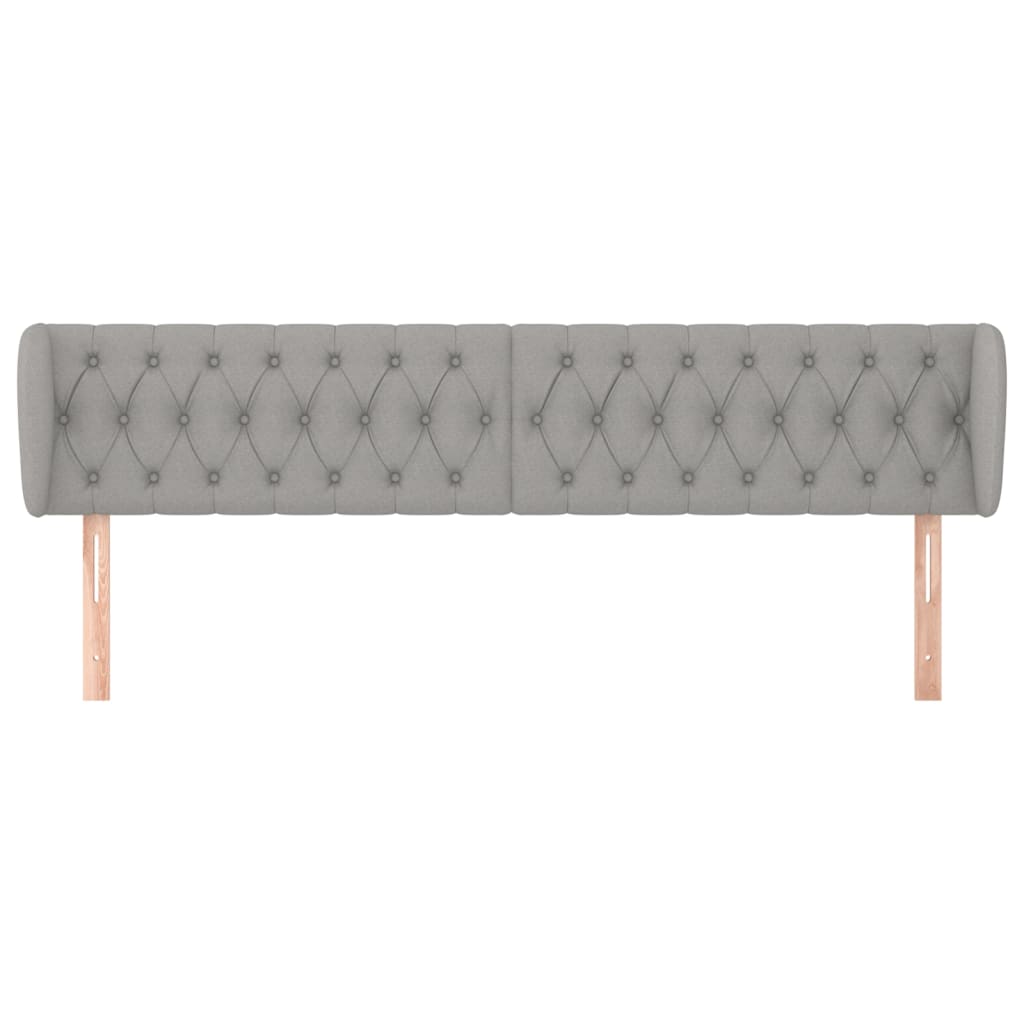 Testiera ad Orecchio Grigio Chiaro 183x23x78/88 cm in Tessuto