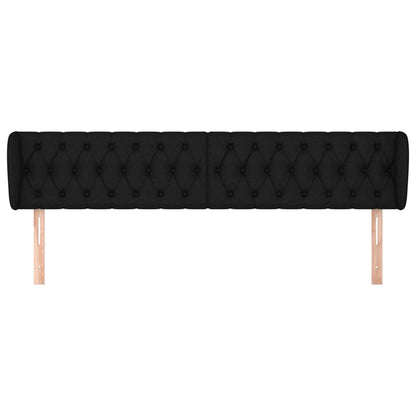Testiera ad Orecchio Nera 183x23x78/88 cm in Tessuto