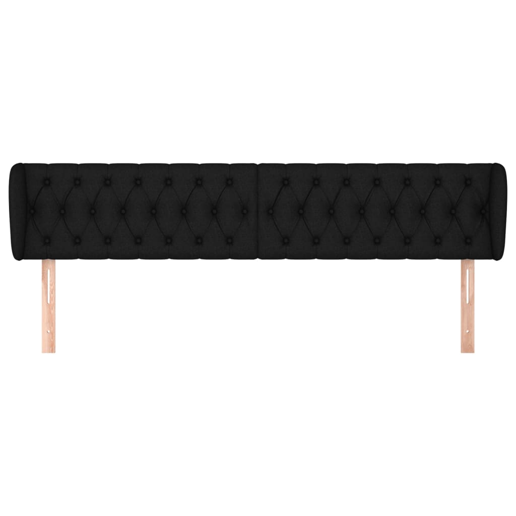 Testiera ad Orecchio Nera 183x23x78/88 cm in Tessuto