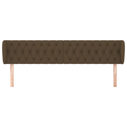 Testiera ad Orecchio Marrone Scuro 183x23x78/88 cm in Tessuto