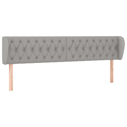 Testiera ad Orecchio Grigio Chiaro 203x23x78/88 cm in Tessuto