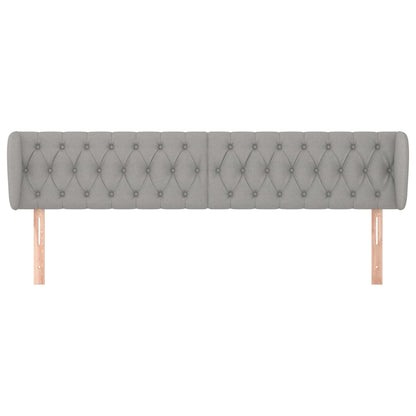 Testiera ad Orecchio Grigio Chiaro 203x23x78/88 cm in Tessuto