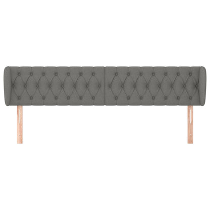 Testiera ad Orecchio Grigio Scuro 203x23x78/88 cm in Tessuto