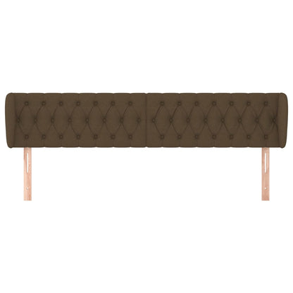 Testiera ad Orecchio Marrone Scuro 203x23x78/88 cm in Tessuto