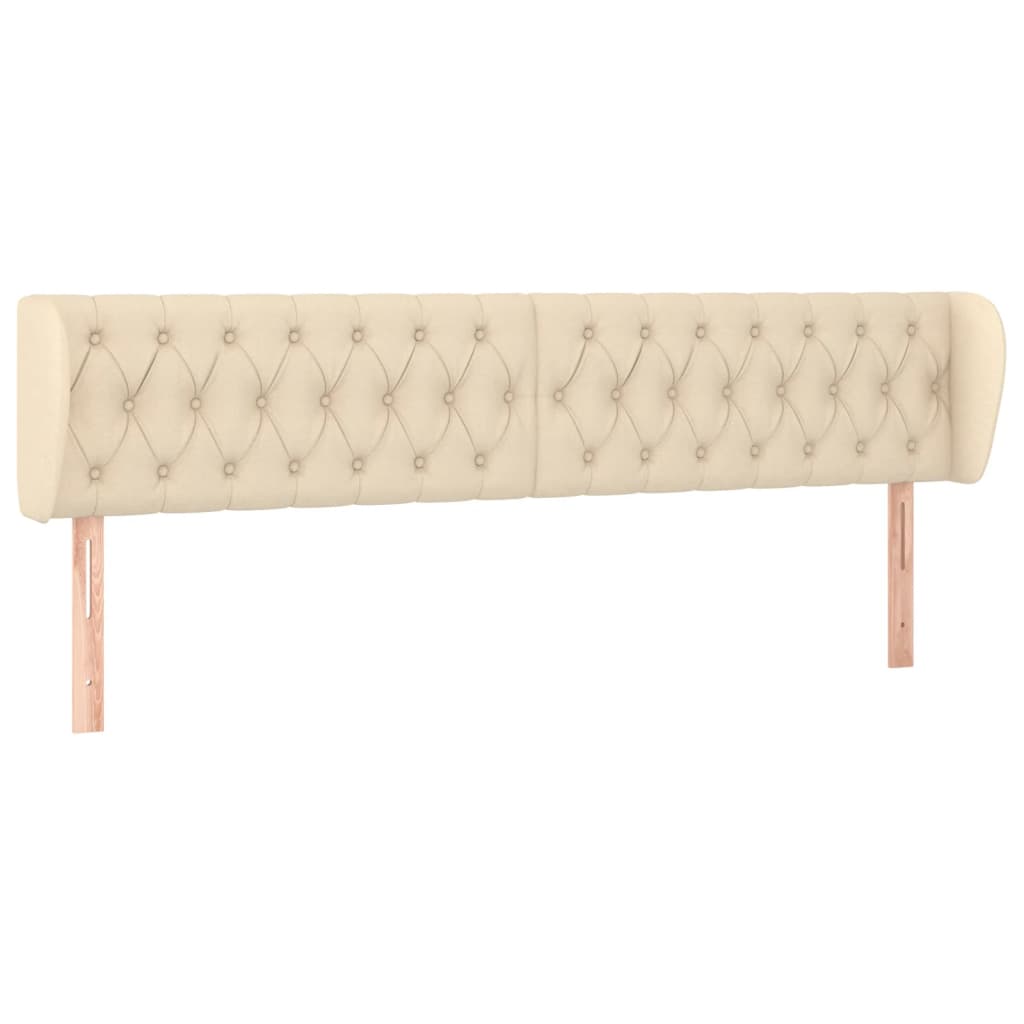 Testiera ad Orecchio Crema 203x23x78/88 cm in Tessuto