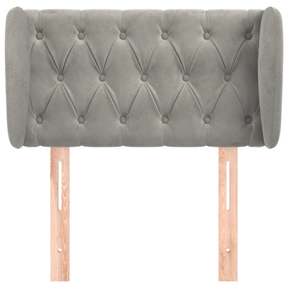Testiera ad Orecchio Grigio Chiaro 83x23x78/88 cm in Velluto