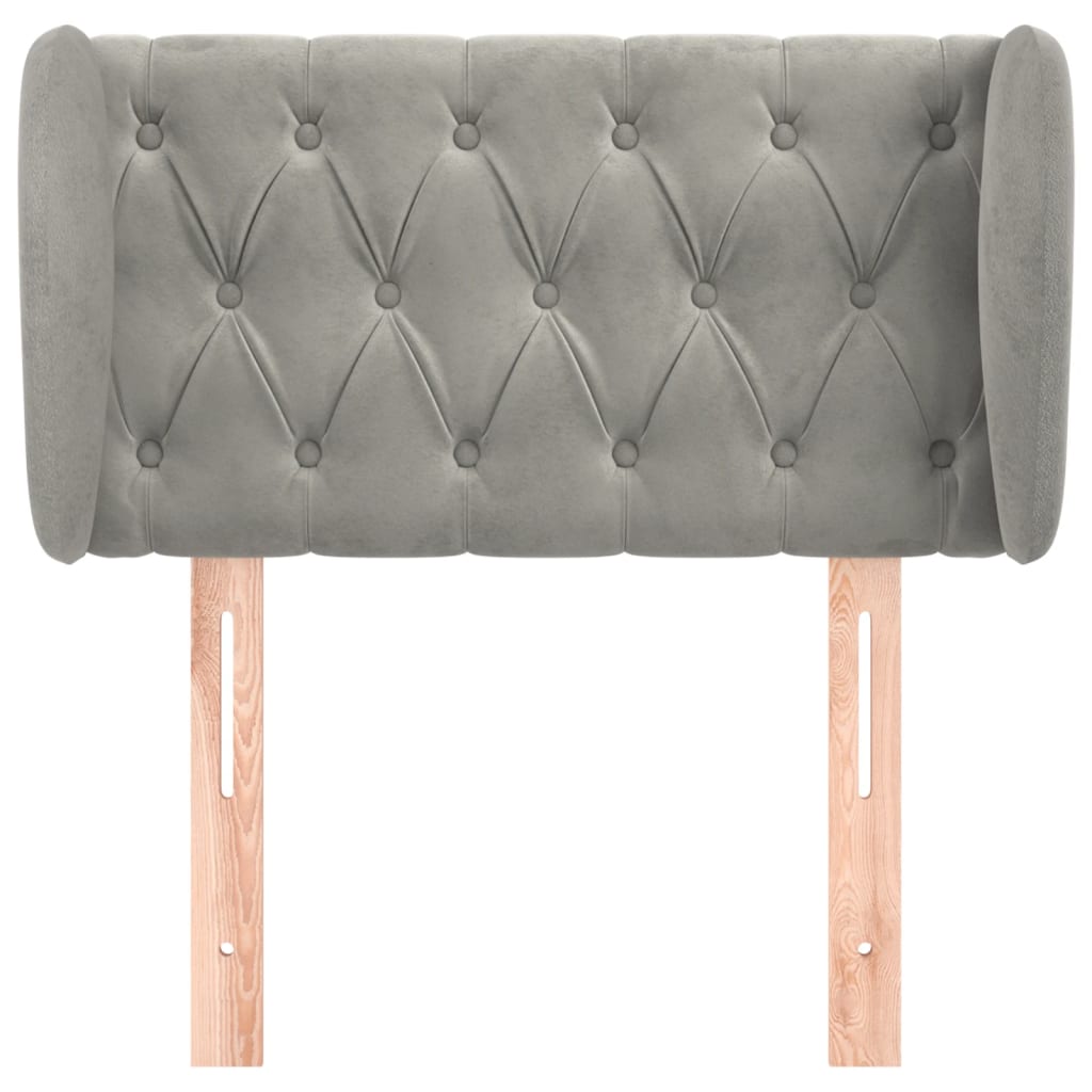 Testiera ad Orecchio Grigio Chiaro 83x23x78/88 cm in Velluto