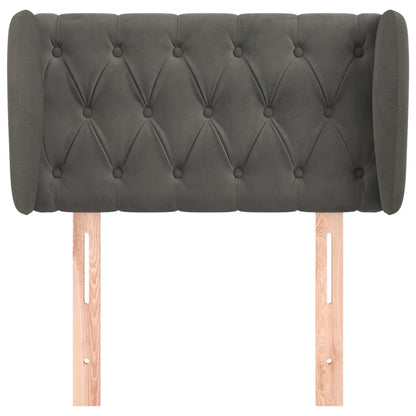 Testiera ad Orecchio Grigio Scuro 83x23x78/88 cm in Velluto