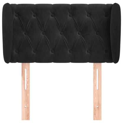 Testiera ad Orecchio Nera 83 x 23 x 78/88 cm in Velluto