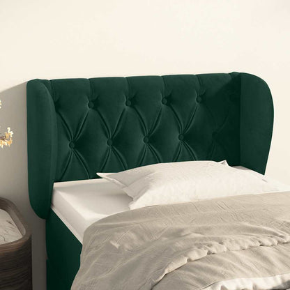 Testiera ad Orecchio Verde Scuro 83x23x78/88 cm in Velluto