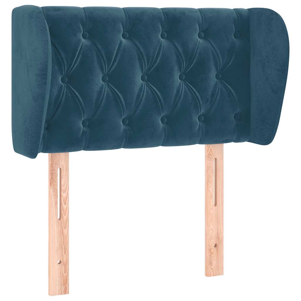 Testiera ad Orecchio Blu Scuro 83x23x78/88 cm in Velluto