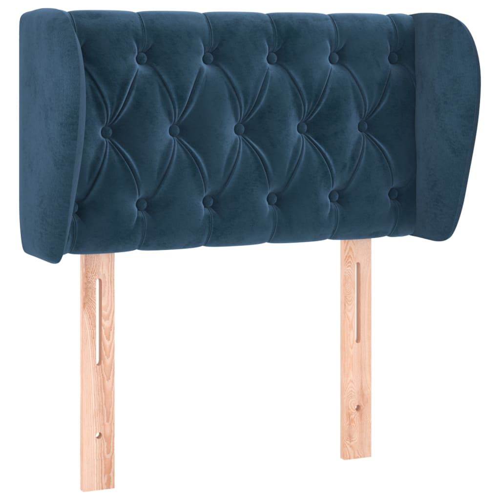 Testiera ad Orecchio Blu Scuro 83x23x78/88 cm in Velluto