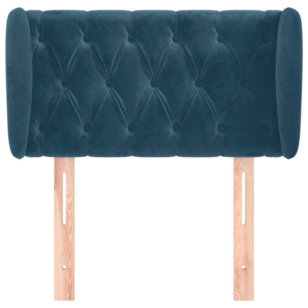 Testiera ad Orecchio Blu Scuro 83x23x78/88 cm in Velluto