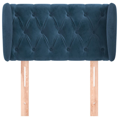 Testiera ad Orecchio Blu Scuro 83x23x78/88 cm in Velluto