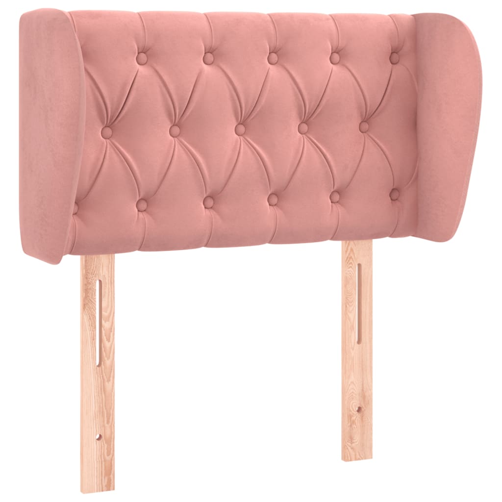 Testiera ad Orecchio Rosa 83x23x78/88 cm in Velluto