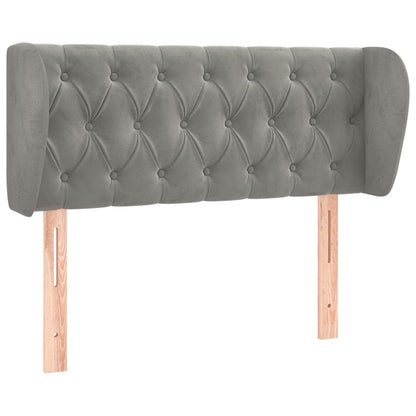 Testiera ad Orecchio Grigio Chiaro 93x23x78/88 cm in Velluto