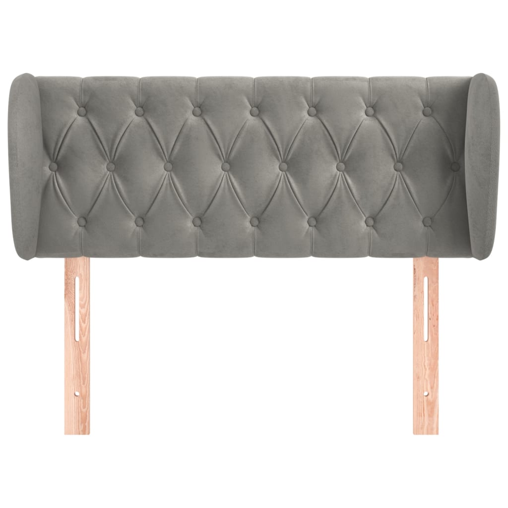 Testiera ad Orecchio Grigio Chiaro 93x23x78/88 cm in Velluto