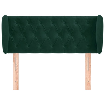 Testiera ad Orecchio Verde Scuro 93x23x78/88 cm in Velluto