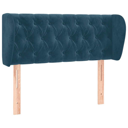 Testiera ad Orecchio Blu Scuro 93x23x78/88 cm in Velluto