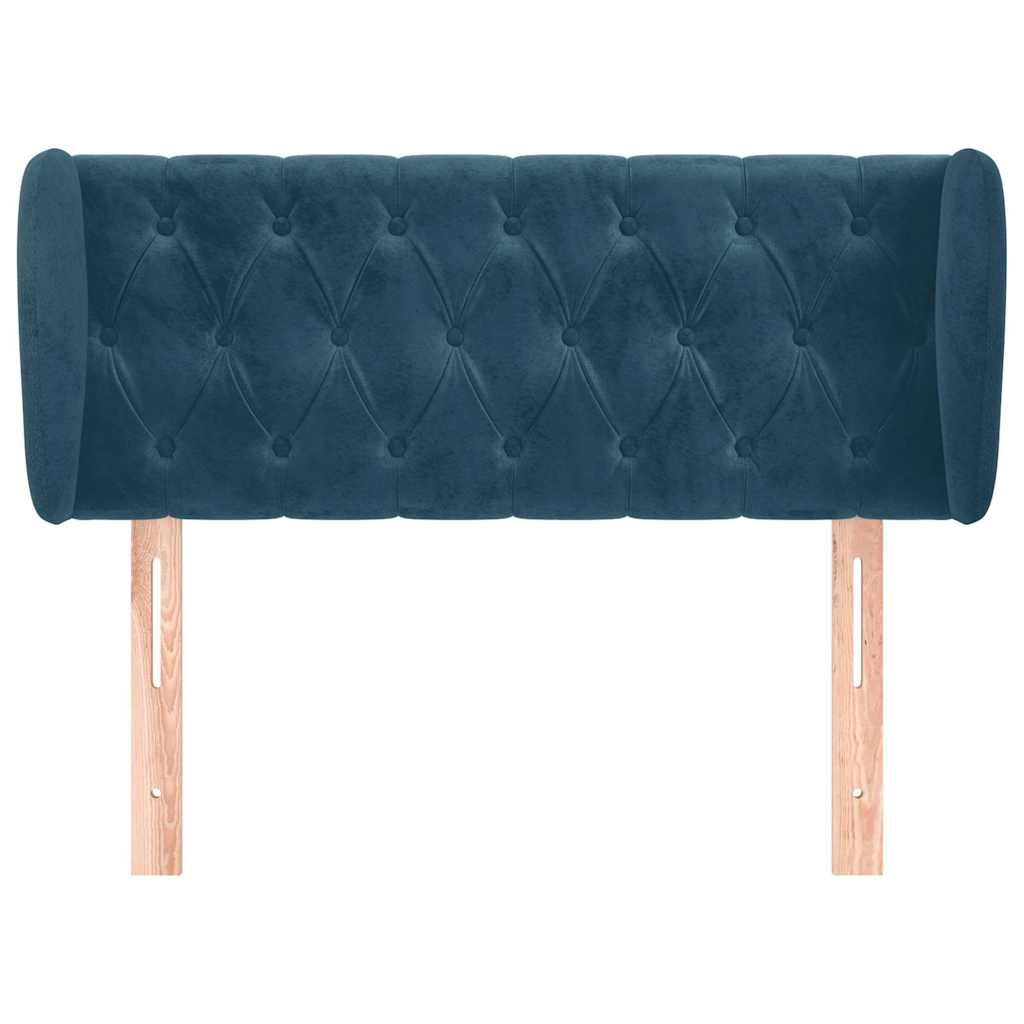 Testiera ad Orecchio Blu Scuro 93x23x78/88 cm in Velluto