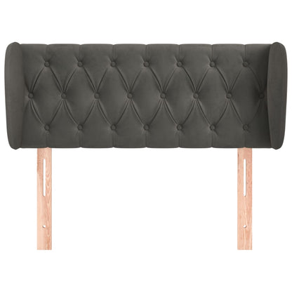 Testiera ad Orecchio Grigio Scuro 103x23x78/88 cm in Velluto