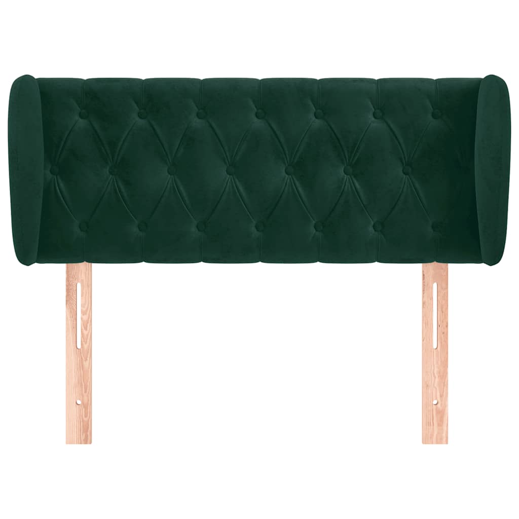 Testiera ad Orecchio Verde Scuro 103x23x78/88 cm in Velluto