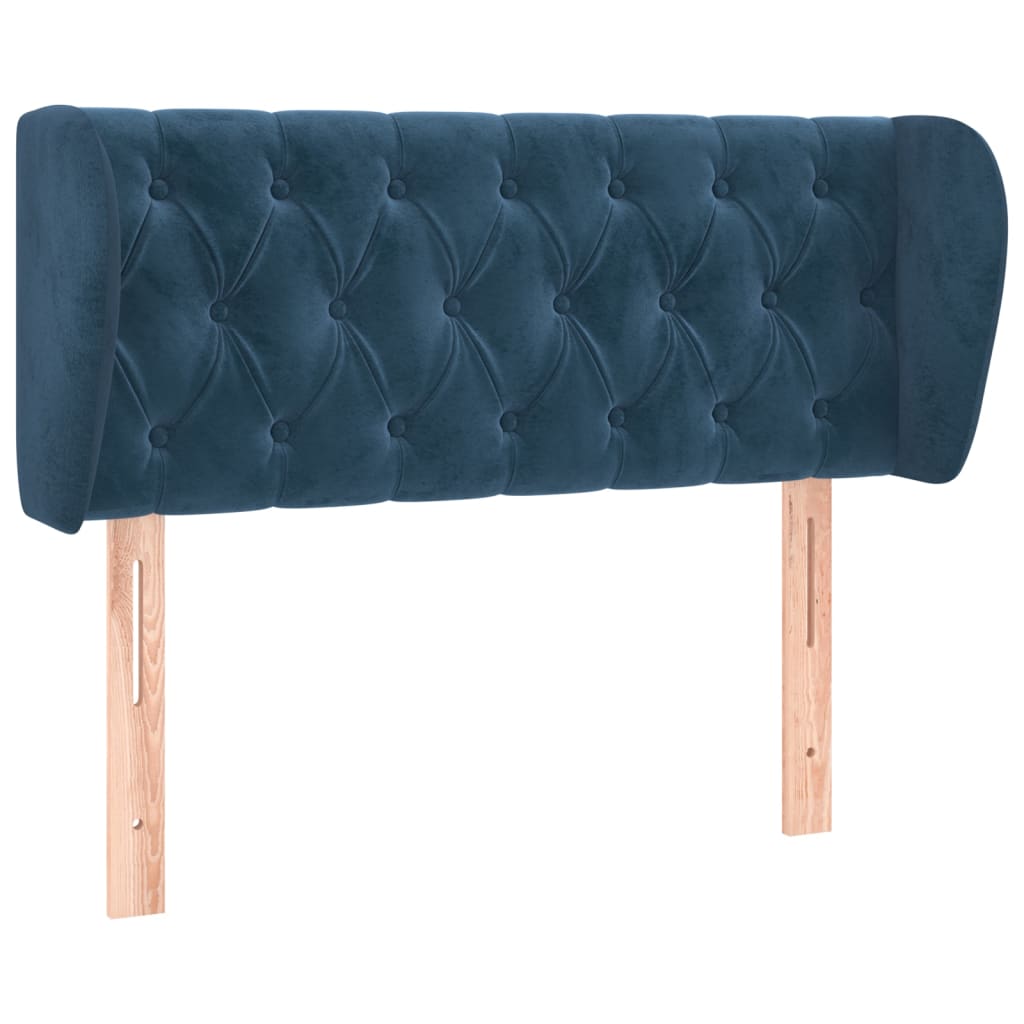 Testiera ad Orecchio Blu Scuro 103x23x78/88 cm in Velluto