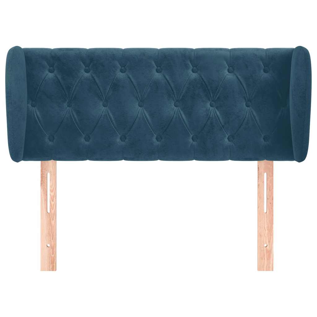 Testiera ad Orecchio Blu Scuro 103x23x78/88 cm in Velluto