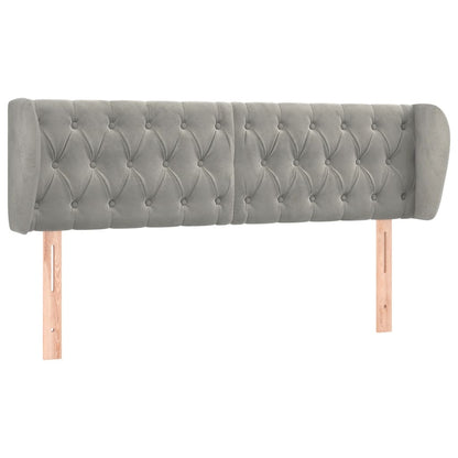 Testiera ad Orecchio Grigio Chiaro 147x23x78/88 cm in Velluto