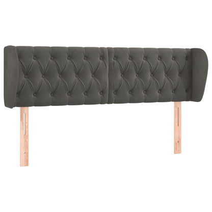 Testiera ad Orecchio Grigio Scuro 147x23x78/88 cm in Velluto
