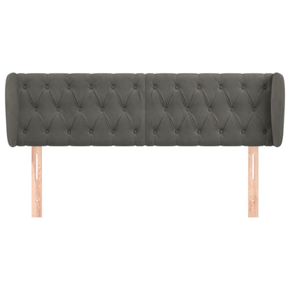 Testiera ad Orecchio Grigio Scuro 147x23x78/88 cm in Velluto